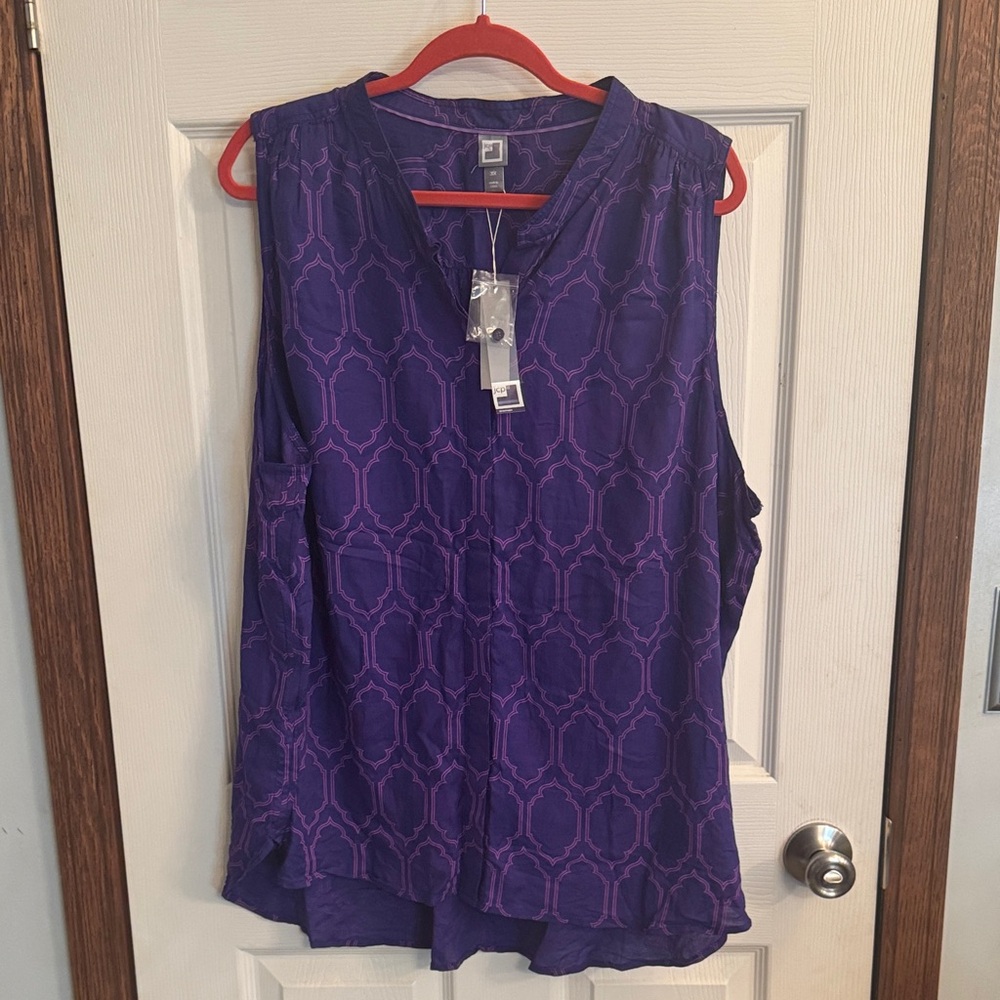 NWT Jcp size 3x Purple Sleeveless Women's Top